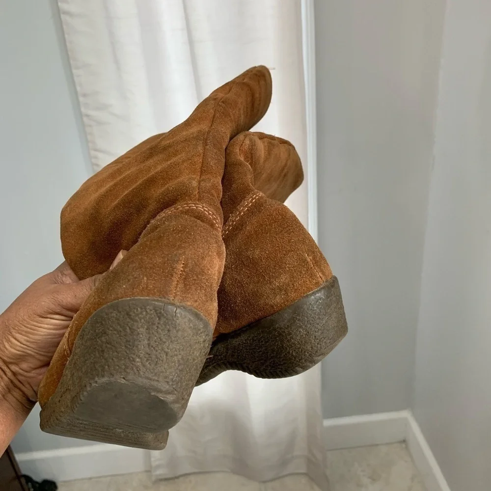 Aquaboots brown suede leather fur lined boots 7